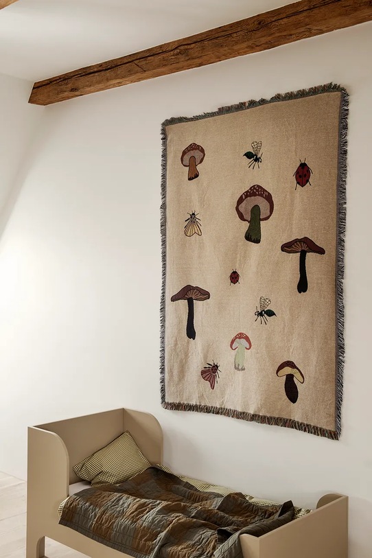 ferm LIVING koc bawełniany Forest Tapestry 120 x 170 cm 1104264911 beżowy