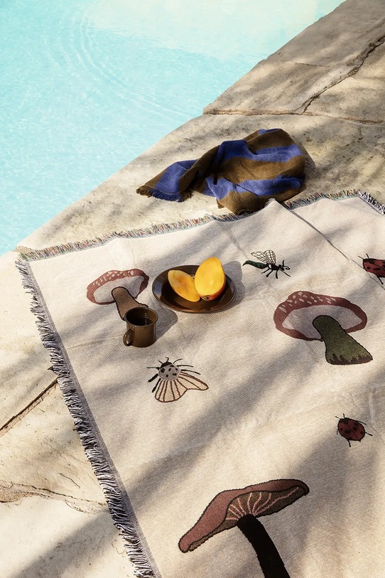 ferm LIVING koc bawełniany Forest Tapestry 120 x 170 cm 1104264911 beżowy AA00