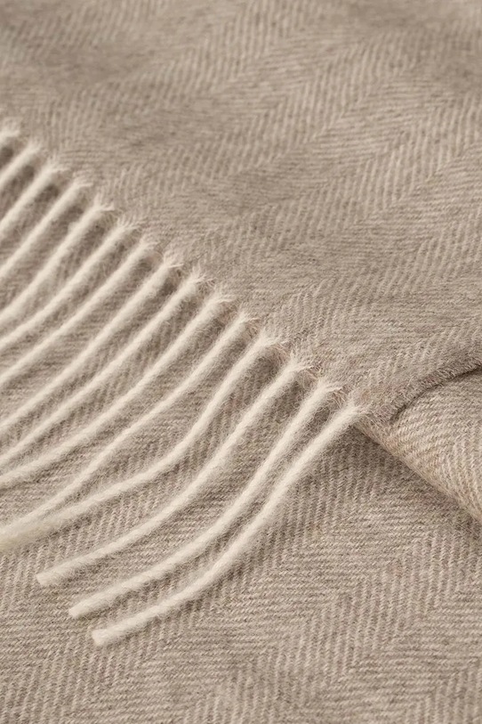My Alpaca pled wełniany z alpaki Fishbone 150 x 200 cm THPPER150200FISHBONEBE biały AA00