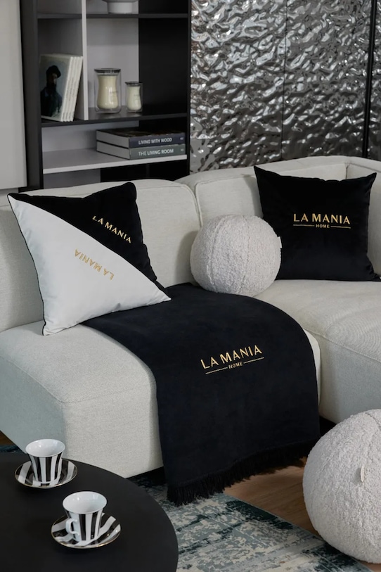 La Mania koc z bawełną Black & Gold 150 x 200 cm czarny 5905549400760