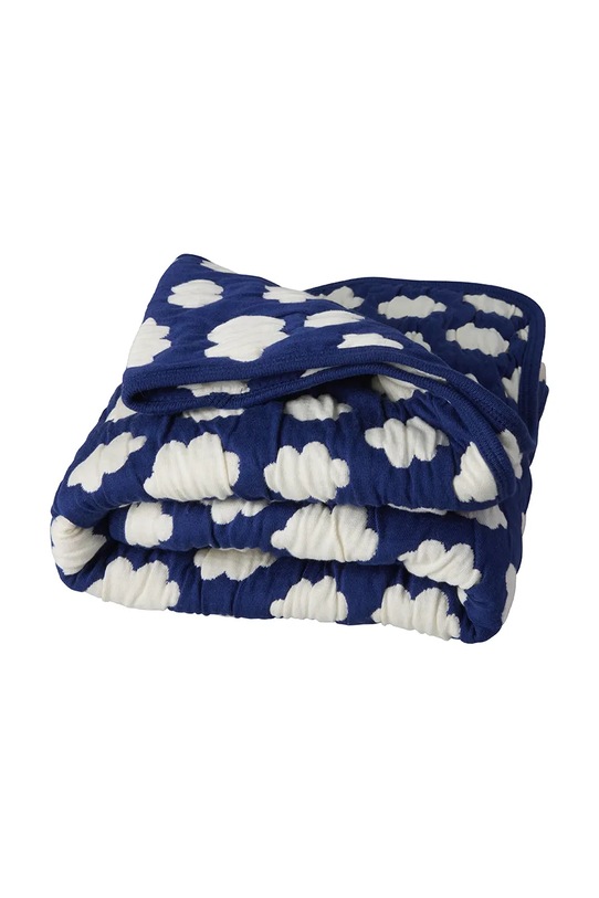 Rice koc bawełniany 2 x 75 x 95 cm granatowy BLCOT.SCLO