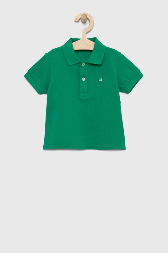 Детское хлопковое поло United Colors of Benetton хлопок зелёный 3089G3008.P.NOS