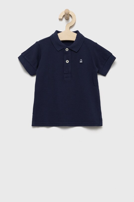 United Colors of Benetton tricouri polo din bumbac pentru copii fixat bleumarin 3089G3008.P.NOS