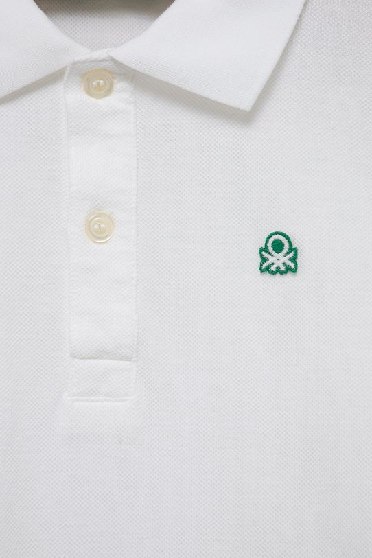 Dječaci Dječja pamučna majica dugih rukava United Colors of Benetton 3089G3009.P.NOS bijela
