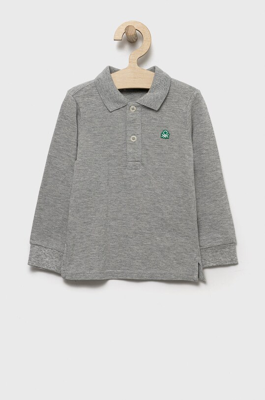 Дитячий бавовняний лонгслів United Colors of Benetton бавовна сірий 3089G3009.P.NOS