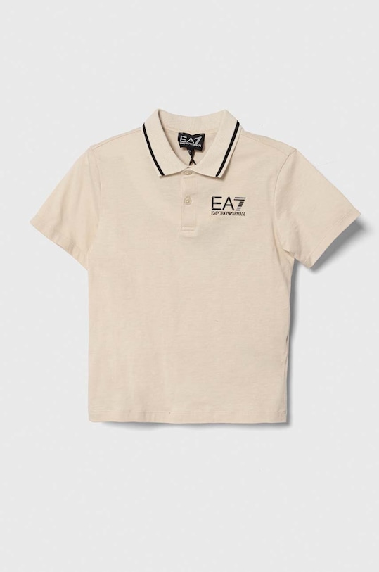EA7 Emporio Armani tricouri polo din bumbac pentru copii uni bej 8NBF51.BJ02Z