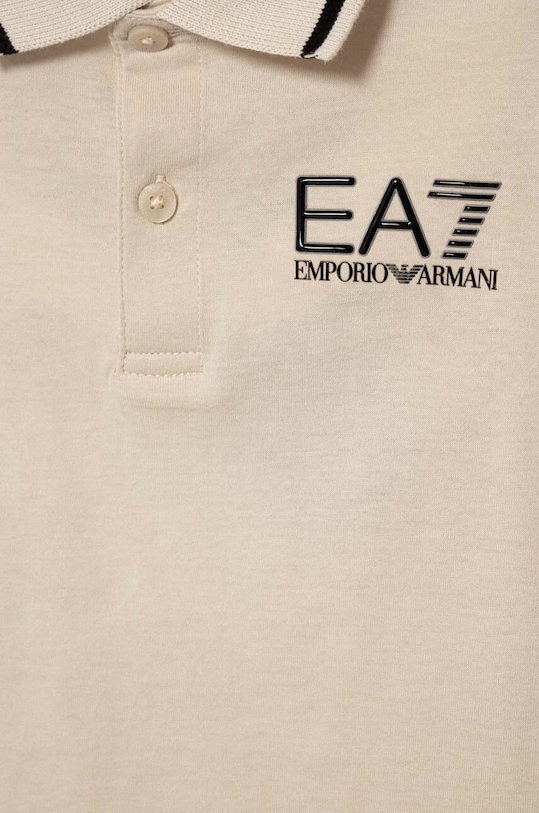 EA7 Emporio Armani tricouri polo din bumbac pentru copii 8NBF51.BJ02Z bej AW24
