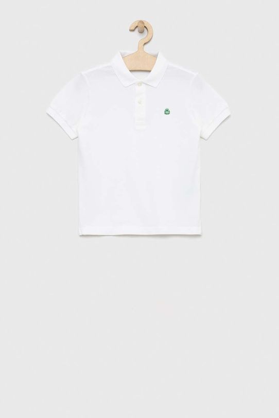 Detská bavlenná polokošeľa United Colors of Benetton bavlna biela 3089C300Q.G.NOS
