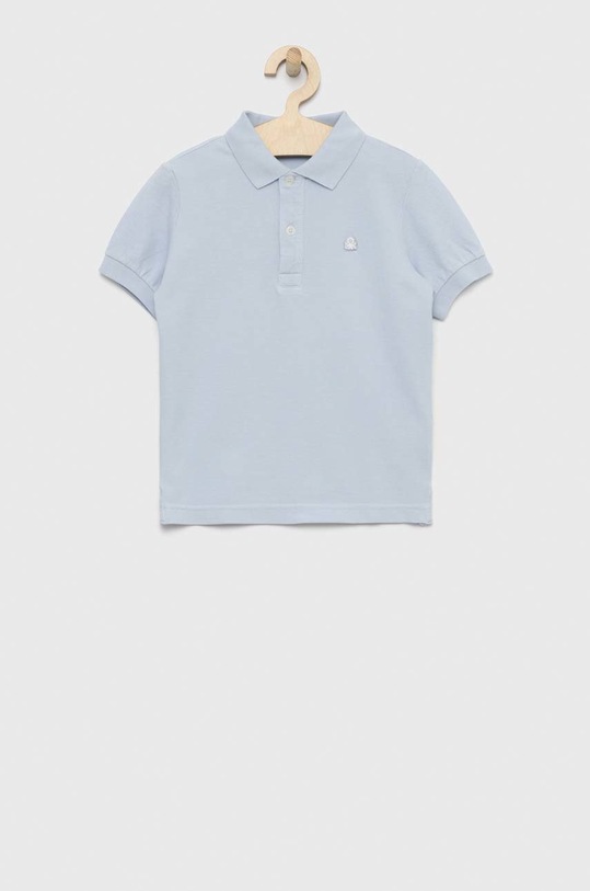 United Colors of Benetton tricouri polo din bumbac pentru copii fixat albastru 3089C300Q.G.NOS