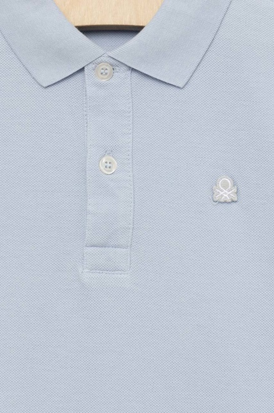 Băieți United Colors of Benetton tricouri polo din bumbac pentru copii 3089C300Q.G.NOS albastru