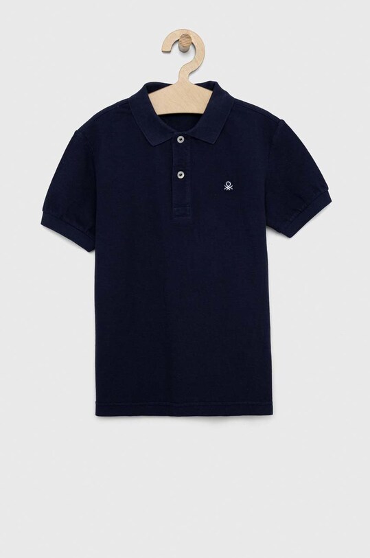 Детское хлопковое поло United Colors of Benetton хлопок тёмно-синий 3089C300Q.G.NOS