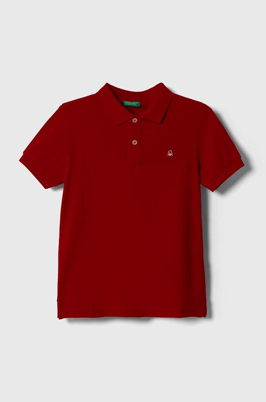 United Colors of Benetton polo bawełniane dziecięce bawełna czerwony 3089C300Q.G.NOS.9BYX
