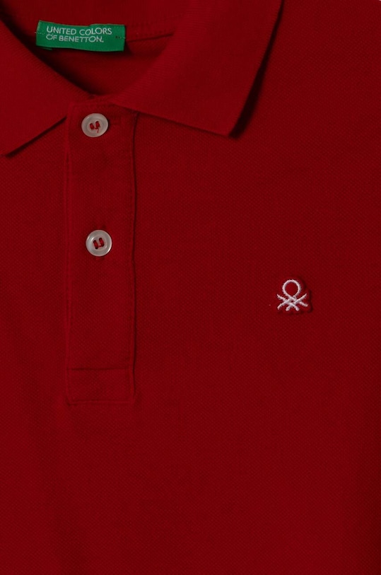 Băieți United Colors of Benetton tricouri polo din bumbac pentru copii 3089C300Q.G.NOS.9BYX rosu