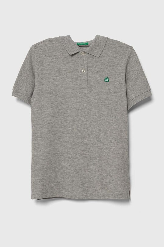 Detská bavlenná polokošeľa United Colors of Benetton bavlna sivá 3089C300Q.G.NOS.9BYX