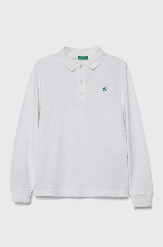 United Colors of Benetton longsleeve din bumbac pentru copii fixat alb 3089C300Z.G.NOS