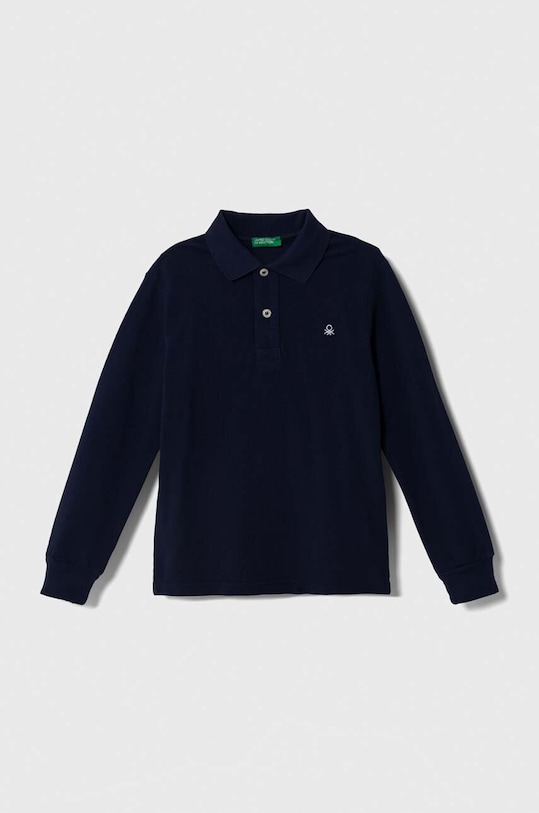 Хлопковый детский лонгслив United Colors of Benetton хлопок тёмно-синий 3089C300Z.G.NOS
