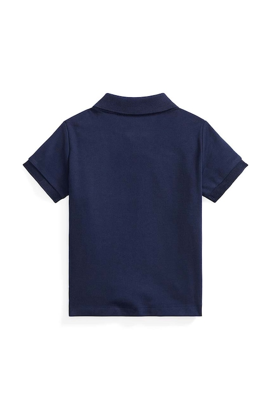 Бебешка памучна тениска с яка Polo Ralph Lauren 320570127002 тъмносин AA00