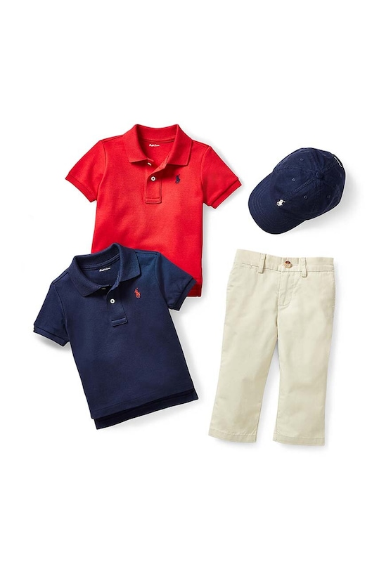 Момче Бебешка памучна тениска с яка Polo Ralph Lauren 320570127002 тъмносин