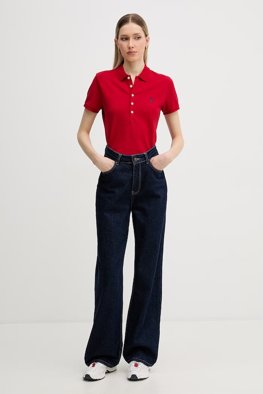 Odzież Polo Ralph Lauren polo damskie 211B18200 czerwony