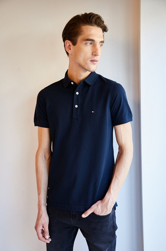 Tommy Hilfiger - Pánske polo tričko tmavomodrá MW0MW04975