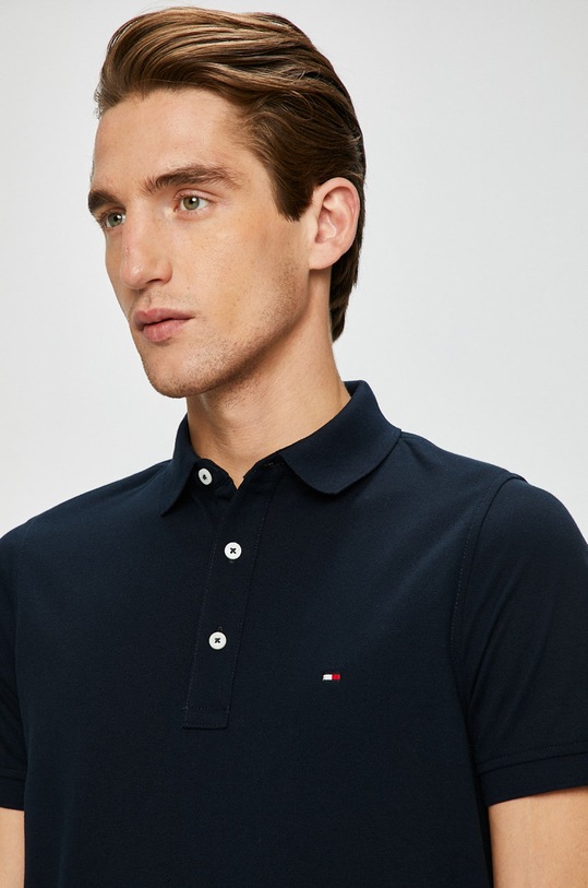 Tommy Hilfiger - Pánske polo tričko MW0MW04975 tmavomodrá