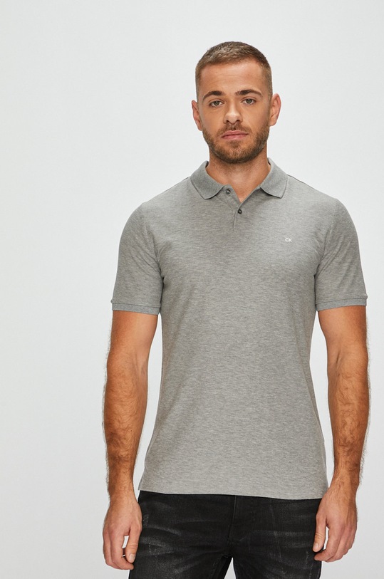 Polo tričko Calvin Klein šedá K10K102964