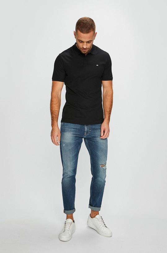 Calvin Klein - Pánske polo tričko K10K102964 čierna AA00