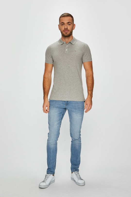 Oblečenie Tommy Jeans - Pánske polo tričko DM0DM04266 sivá