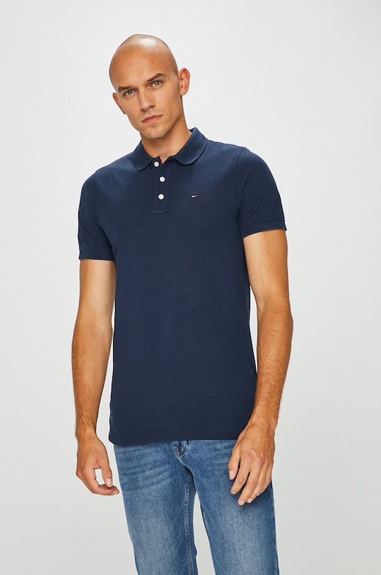 Tommy Jeans - Polo tričko hladký námořnická modř DM0DM04266
