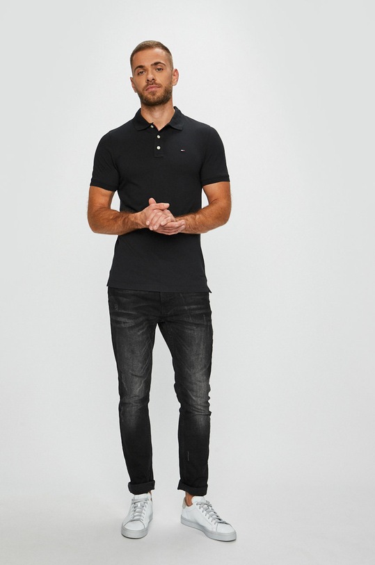 Oblečenie Tommy Jeans - Pánske polo tričko DM0DM04266 čierna