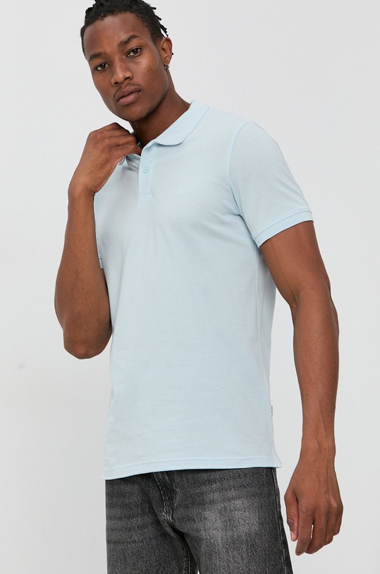 Polokošeľa Jack & Jones 12136516 jednofarebný modrá 12136516