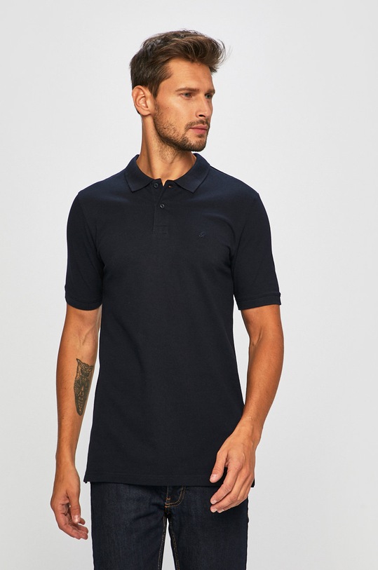 Jack & Jones - Pánske polo tričko jednofarebný tmavomodrá 12136516