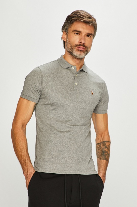 Polo Ralph Lauren - Pánske polo tričko jednofarebný sivá 710685514005