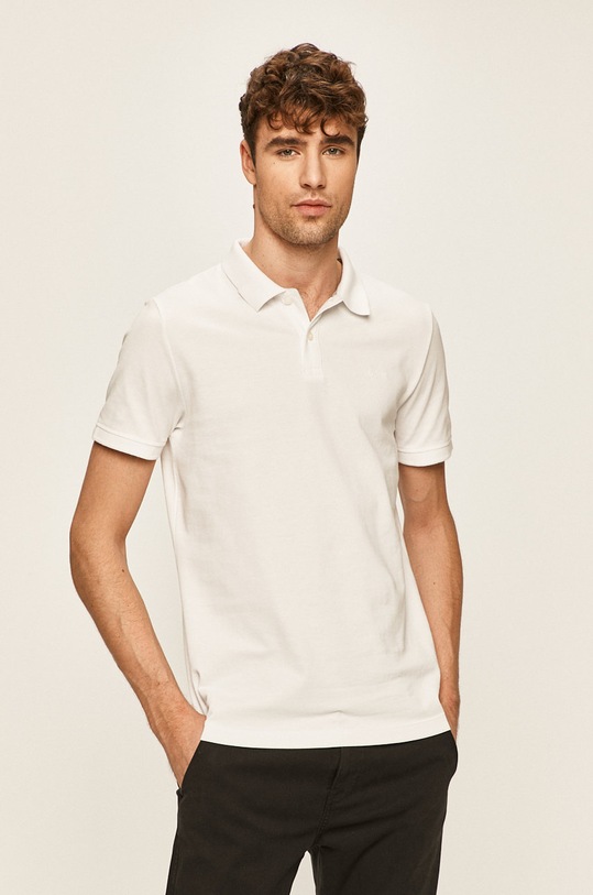 s. Oliver - Pánske polo tričko jednofarebný biela 03.899.35.5268
