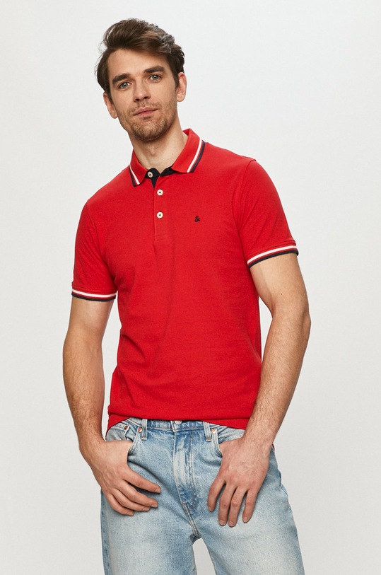 Jack & Jones Polo bawełna czerwony 12136668