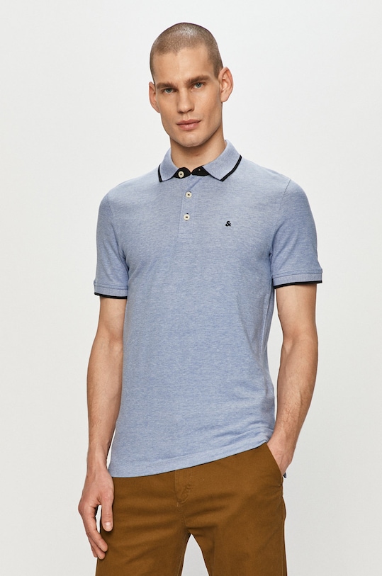Polo tričko Jack & Jones hladký modrá 12136668