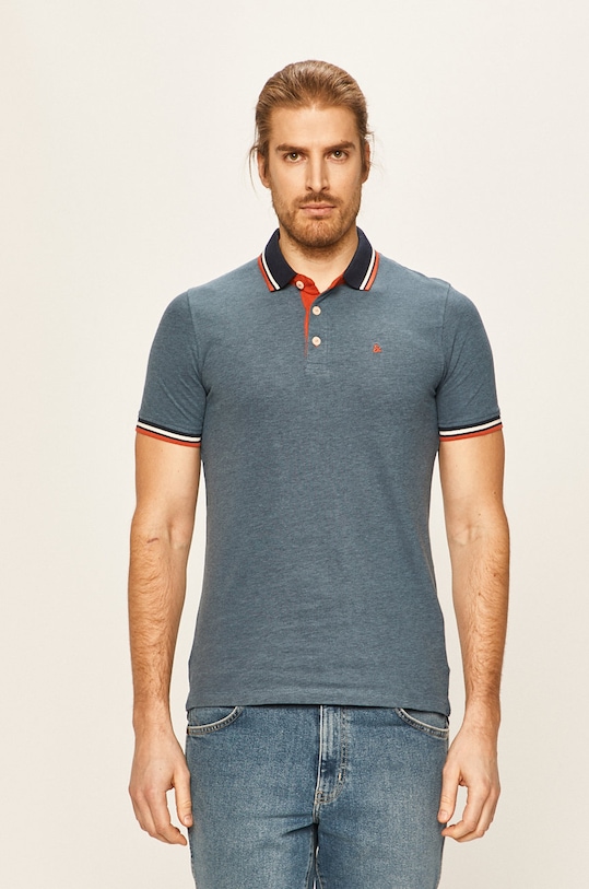 Polo tričko Jack & Jones hladký modrá 12136668