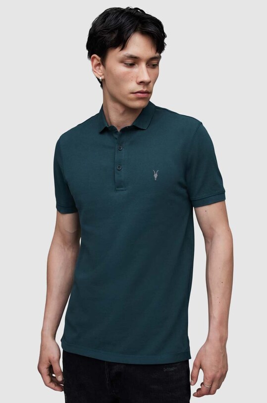 AllSaints polo Reform Polo bawełna niebieski MD051H