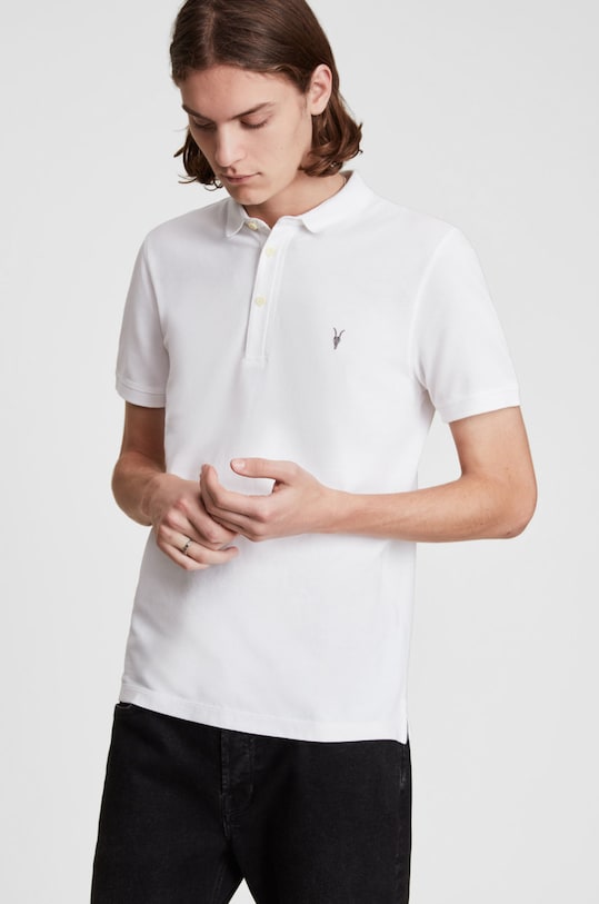AllSaints – Polo REFORM SS POLO bawełna biały MD051H