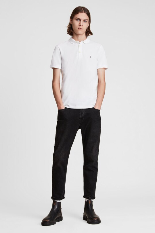 Odzież AllSaints – Polo REFORM SS POLO MD051H biały