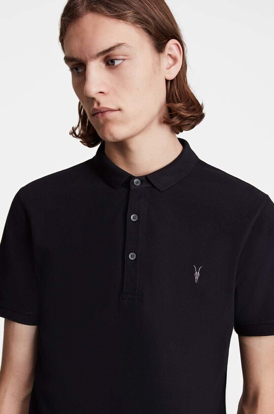 AllSaints – Polo REFORM SS POLO MD051H czarny AA00