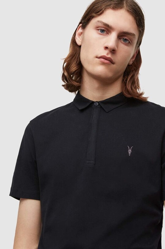 AllSaints - Tricou Polo Brace SS Polo MD103H negru AA00