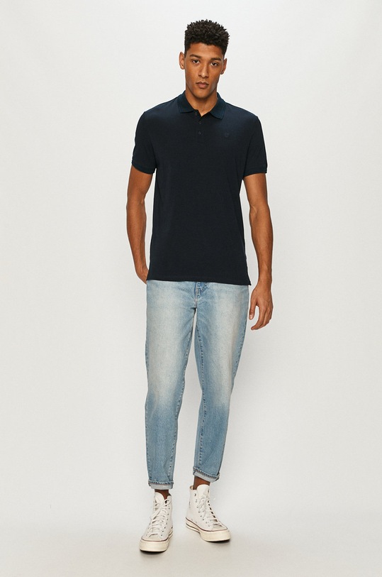 Premium by Jack&Jones - Тениска с яка 12184709 тъмносин AA00