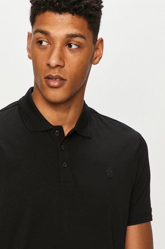Premium by Jack&Jones - Тениска с яка черен 12184709
