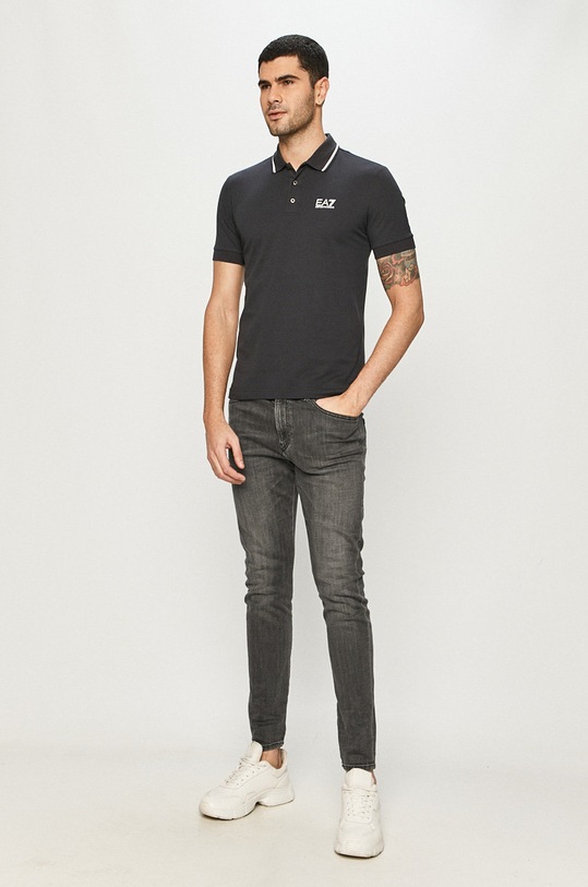 EA7 Emporio Armani - Polo 8NPF06.PJ04Z 8NPF06.PJ04Z granatowy SS24