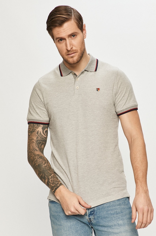 Jack & Jones - Polo regular szary 12169064.