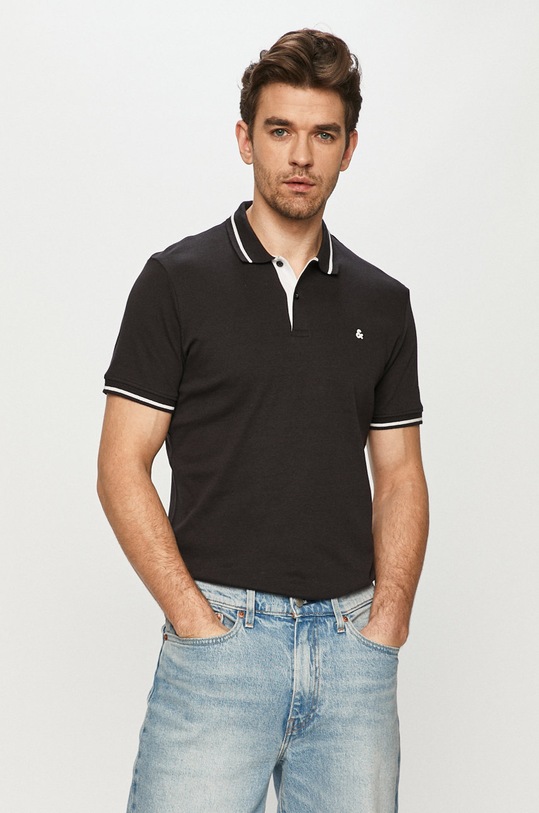 Jack & Jones - Polo bawełna czarny 12180891.