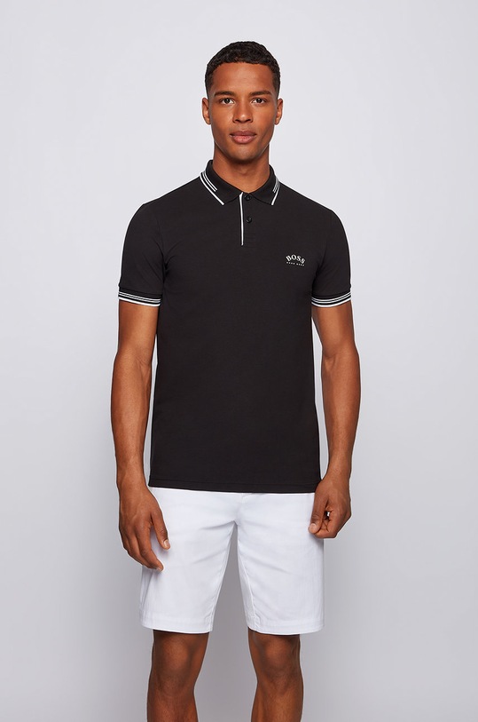 Polo tričko Boss s elastanom čierna 50412675.NOS