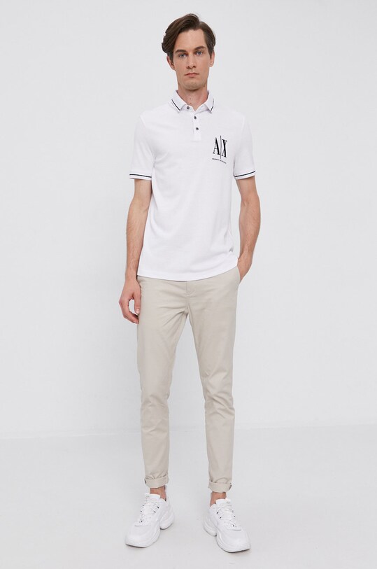 Armani Exchange Tricou Polo 8NZFPA.Z8M5Z.NOS alb AA00