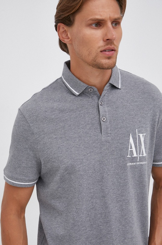 Armani Exchange Polo 8NZFPA.Z8M5Z.NOS regular szary 8NZFPA.Z8M5Z.NOS